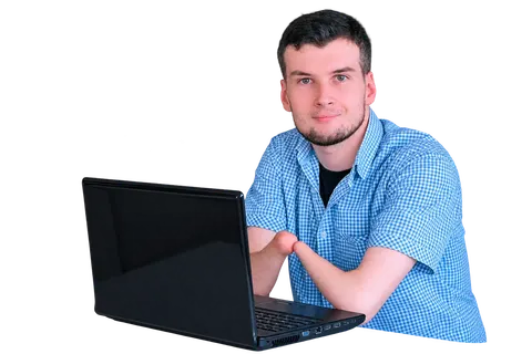 A person looking at a laptop